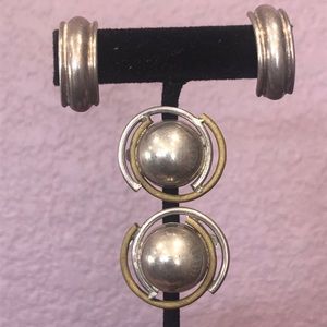 Mexico 925 Sterling Silver Door Knocker Earring LOT of 2